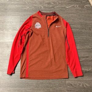Nike Golf Two Tone Red Ohio State Logo Quarter-Zip Top